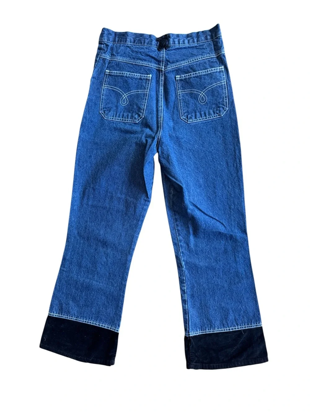 Vtg Disney Winnie the Pooh Embroidered Colorblock Velvet Cuff Jeans Girls Sz 14